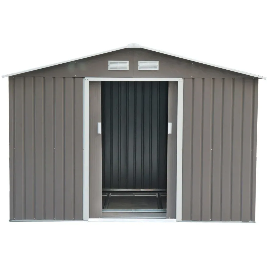 Metal tool shed / garden shed 277 x 191 x 192 cm, grey