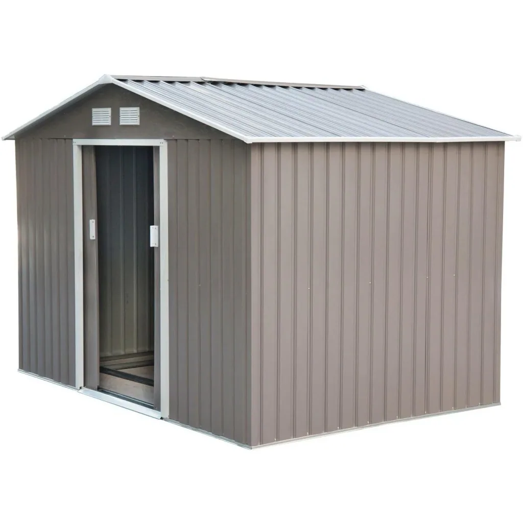 Metal tool shed / garden shed 277 x 191 x 192 cm, grey