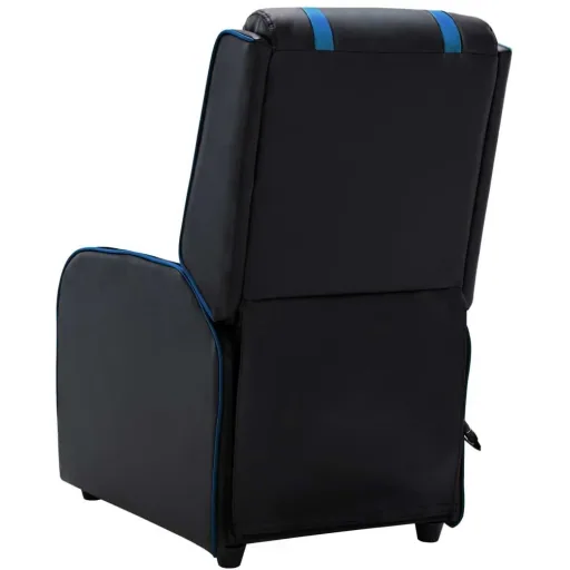 Massage chair adjustable faux leather black and blue