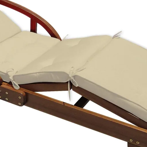 Garden cushion - For lounger - 196x55x5cm - White
