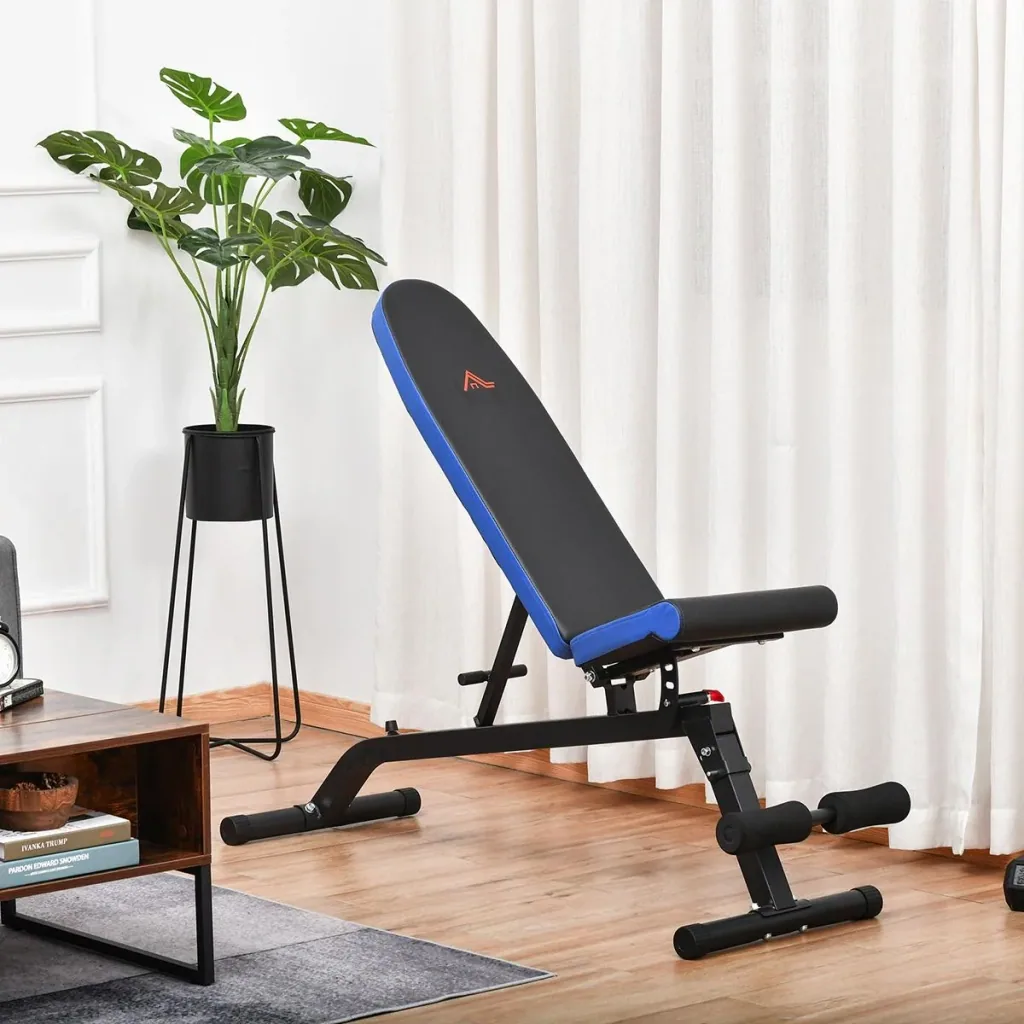 Sit-up bench abdominal trainer with training ropes training bench for home gym multifunctional adjustable & foldable 1