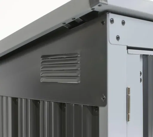 Westmann Metalen vuilnisbakkenbox 2-vaks antraciet/lichtgrijs, 101x158x134 cm