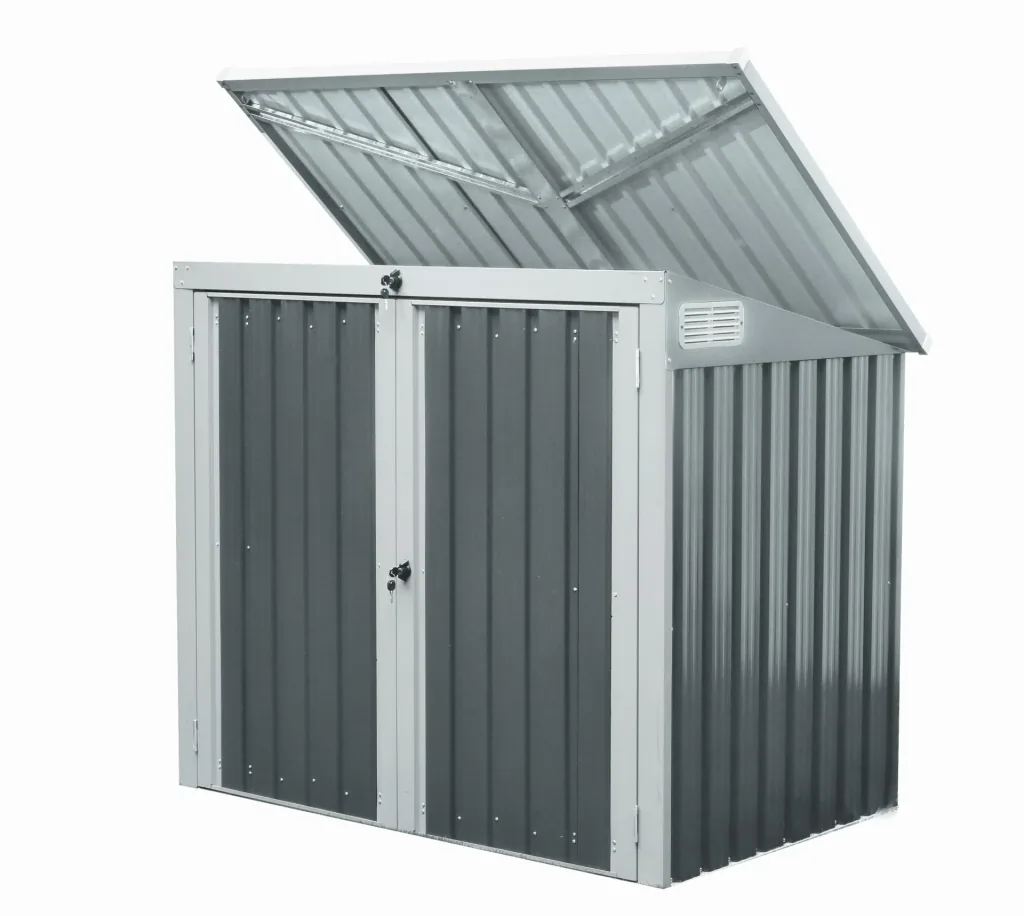 Westmann Metalen vuilnisbakkenbox 2-vaks antraciet/lichtgrijs, 101x158x134 cm