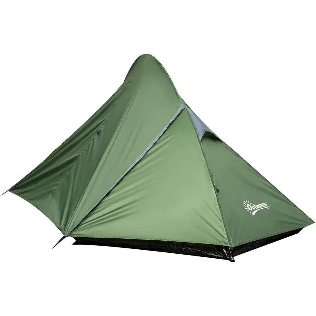 Camping tent for 2 people dark green