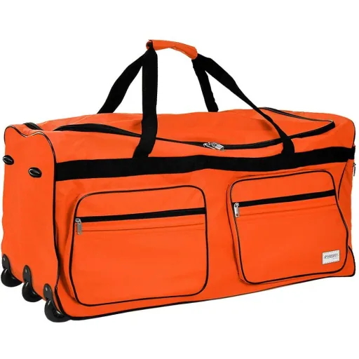 XXL travel bag with trolley function orange 160 L