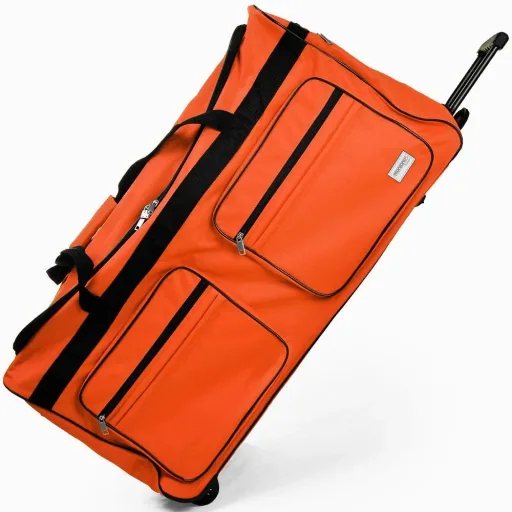 XXL travel bag with trolley function orange 160 L