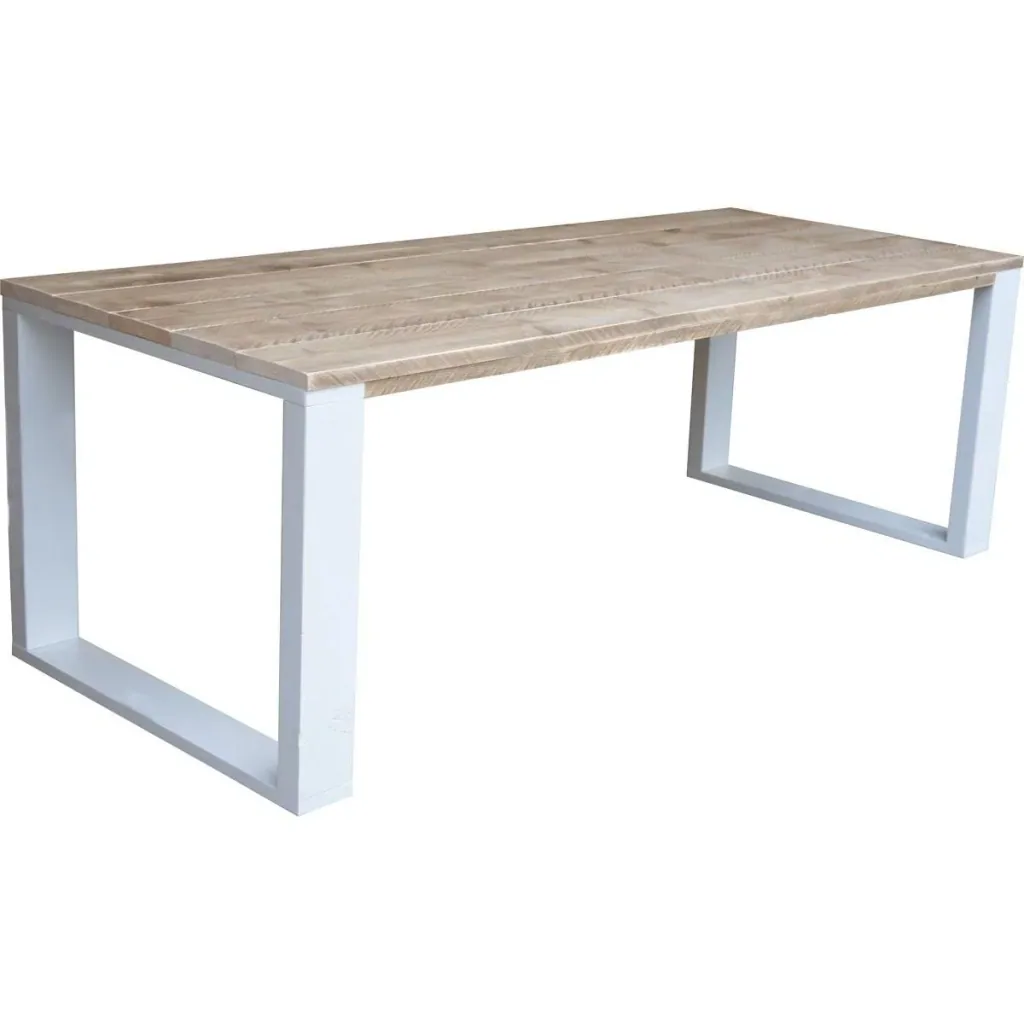 New Orleans scaffolding wood dining table - white