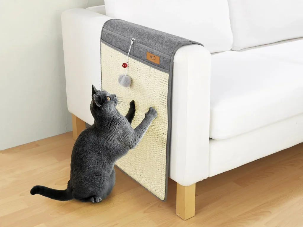 Cat scratching mat, anthracite/beige, 128 x 45 cm