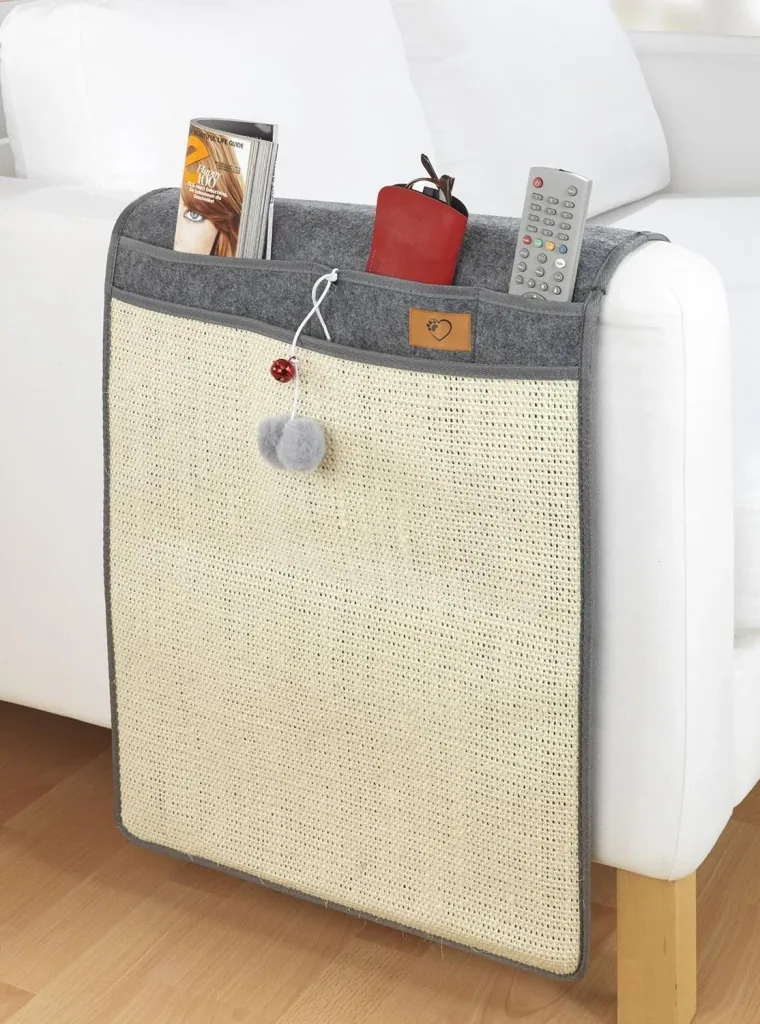 Cat scratching mat, anthracite/beige, 128 x 45 cm