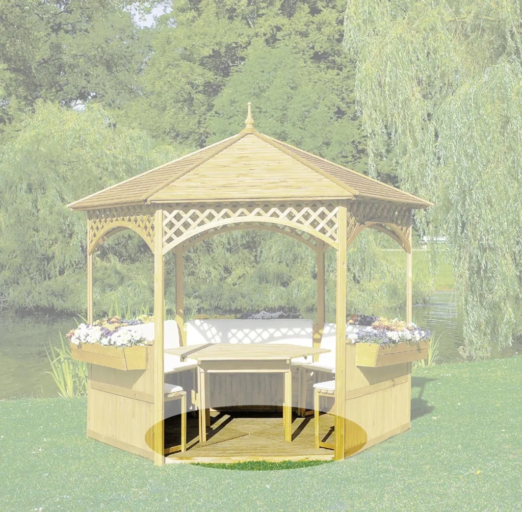 Wooden floor for pavilion "Palma"