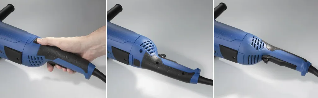 Two-hand angle grinder with soft start in a case, 2600 watts, 230 mm