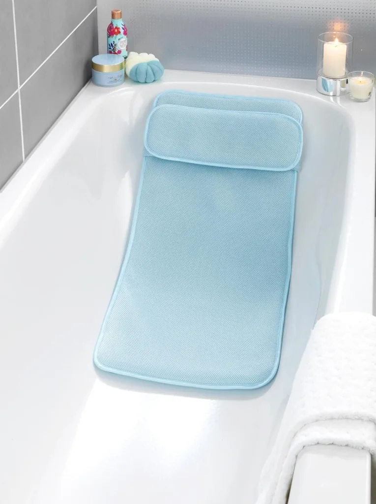 Bath mat with pillow