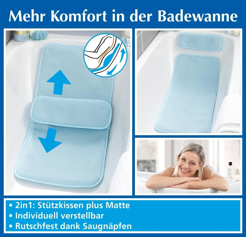 Bath mat with pillow