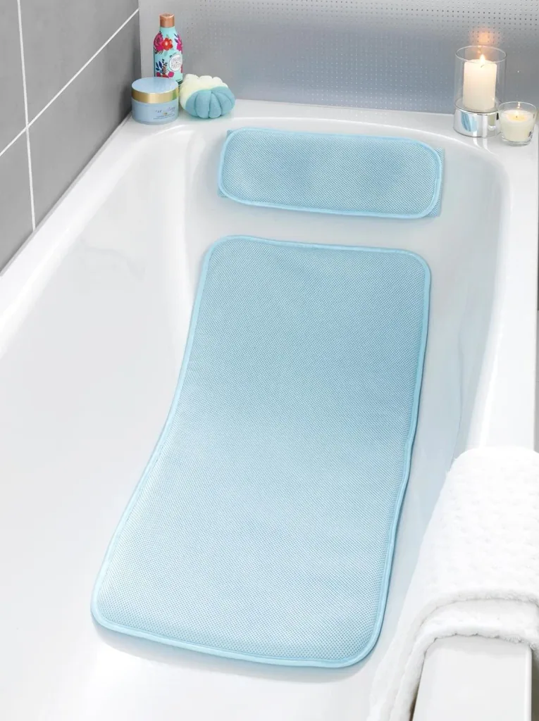 Bath mat with pillow