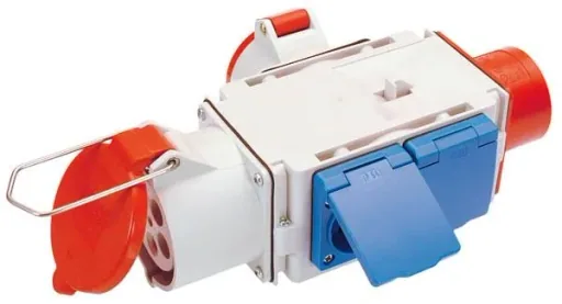 Power distributor 400V / 16A CEE IP x 4, splash-proof