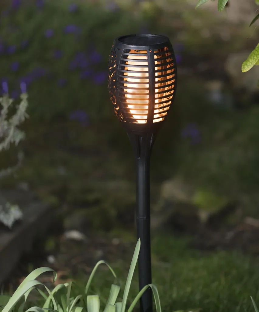 Solar garden torch with flame effect - set of 2