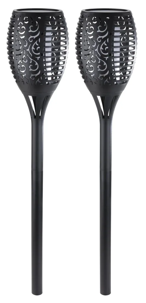 Solar garden torch with flame effect - set of 2