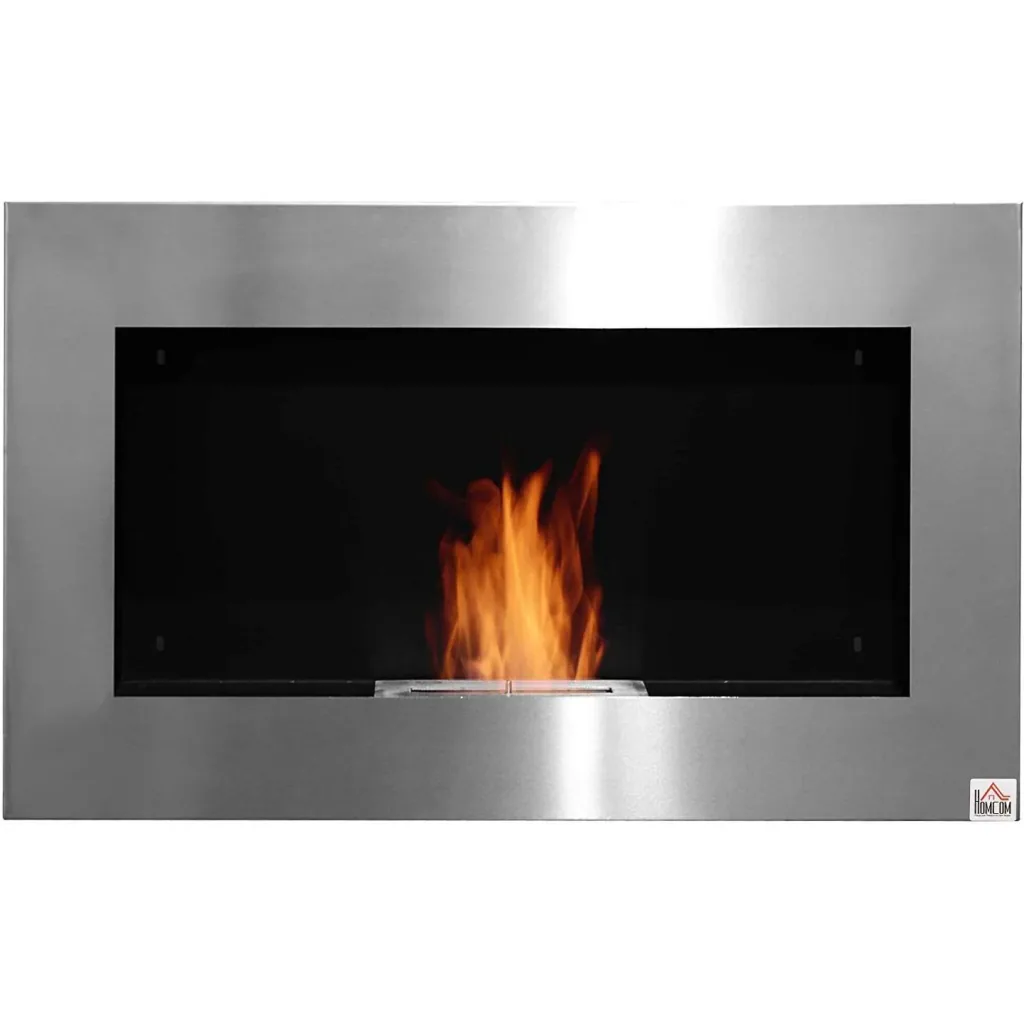Wall fireplace with ethanol fuel