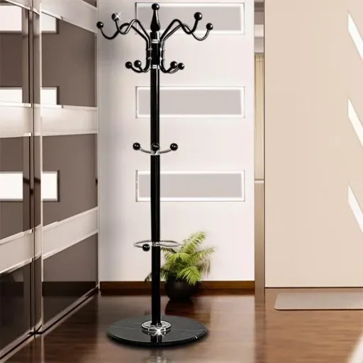 Coat rack / hat rack - curved - black