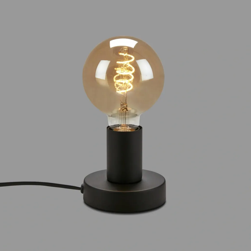 TEEPU table lamp base, black, E27 socket, with cable switch, E27 socket