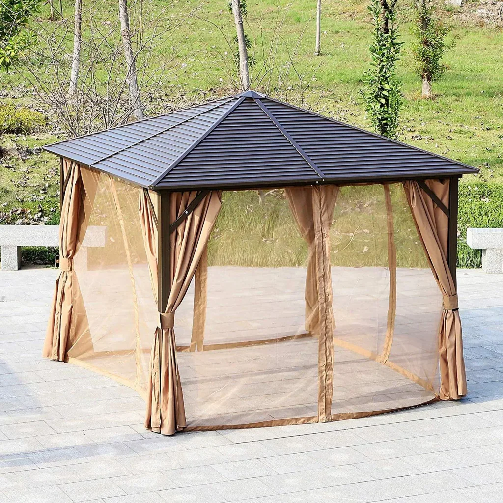 Garden gazebo with lantern hook