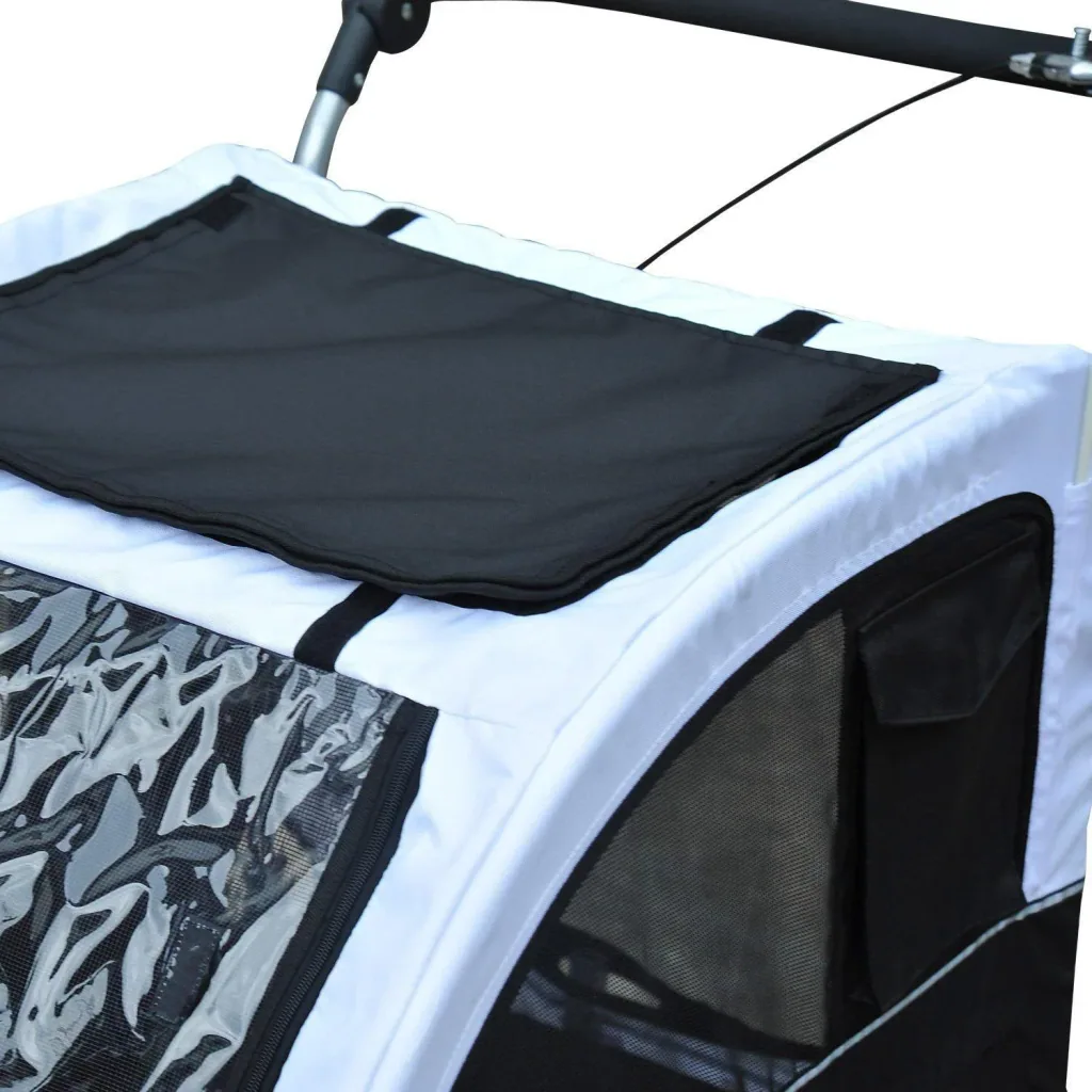 Dog trailer bicycle trailer jogger white-black