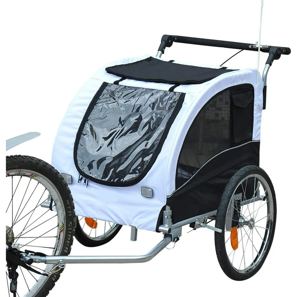Dog trailer bicycle trailer jogger white-black