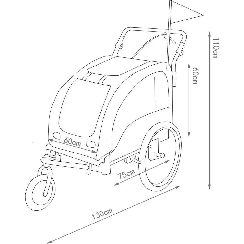 Dog trailer bicycle trailer jogger white-black
