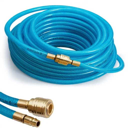 Compressed air hose with quick coupling and plug, 10 m