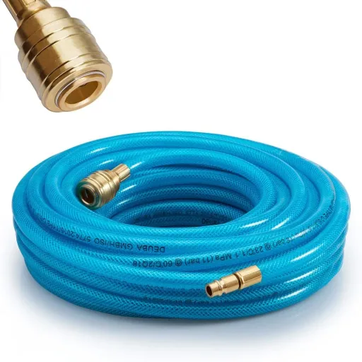 Compressed air hose with quick coupling and plug, 10 m