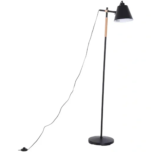 Floor lamp adjustable floor lamp 40W metal + wood black 54 x 30 x 155 cm