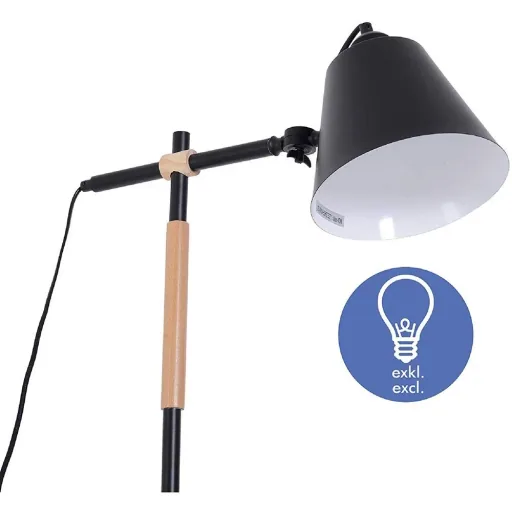 Floor lamp adjustable floor lamp 40W metal + wood black 54 x 30 x 155 cm