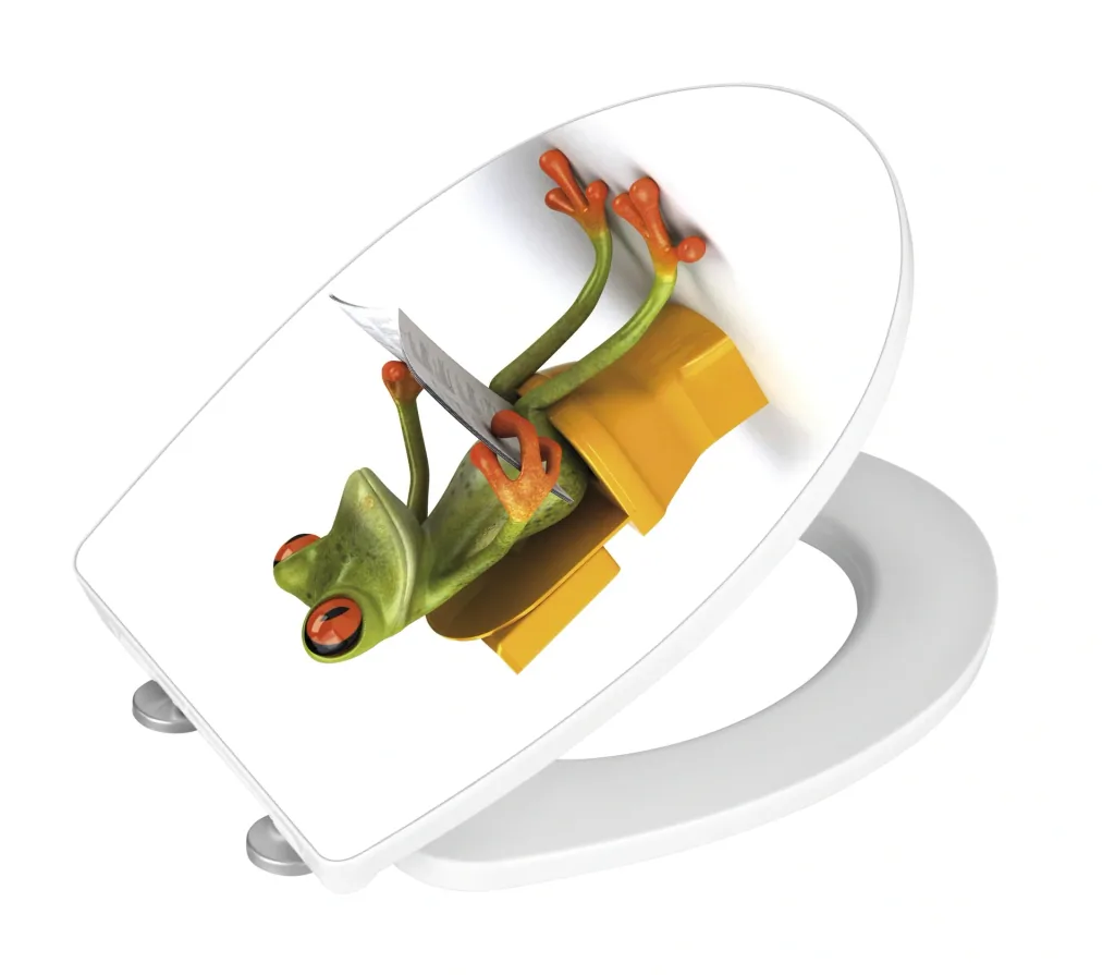 Toilet seat "Frog News", Duroplast acrylic