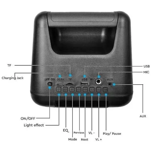VT-6204-2 Mobile Speaker with Bluetooth and RGB - 2x 10W