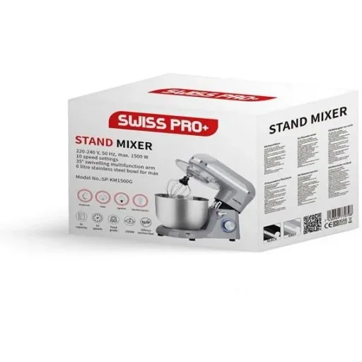 Powerful food processor - 1500W - 6L - stainless steel