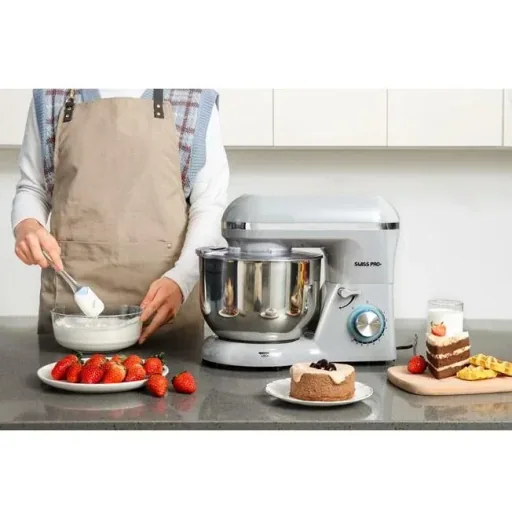 Powerful food processor - 1500W - 6L - stainless steel