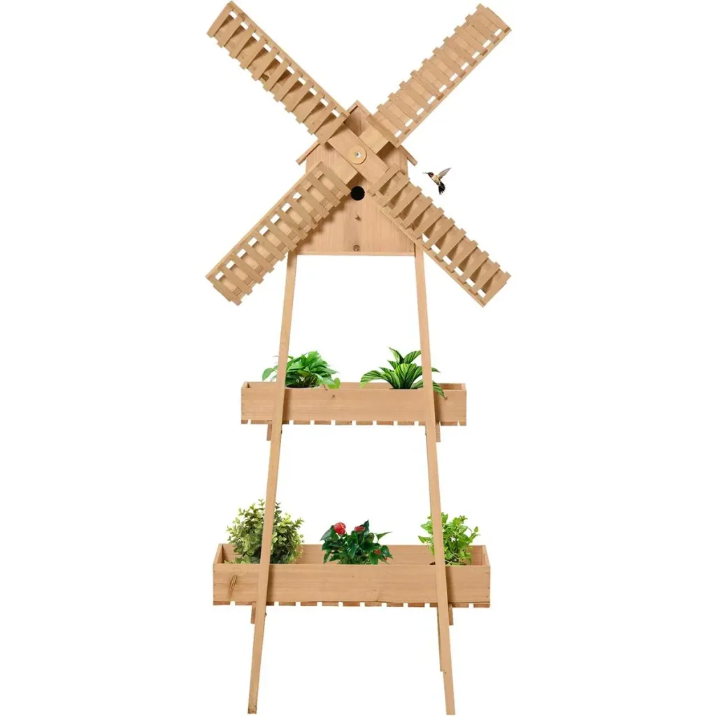 Plant shelf in windmill look natural
