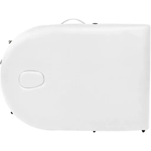 Folding massage table 10 cm thick with 2 neck rolls oval white