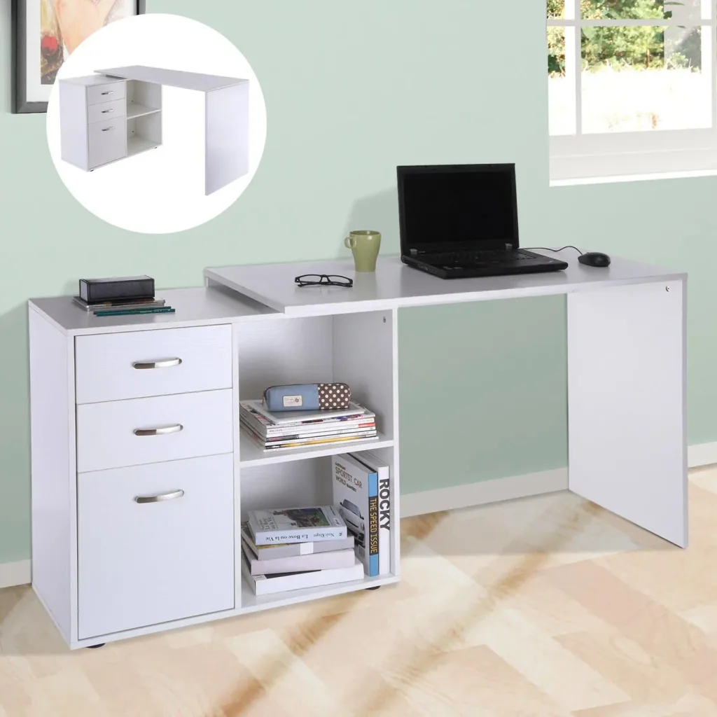 Corner desk MDF, white
