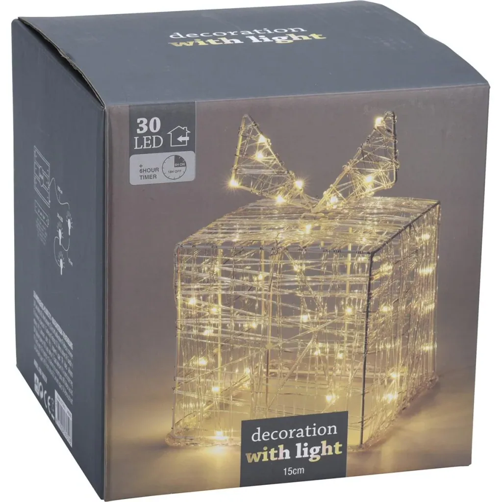 Christmas lights gift box 30 LED 15cm high