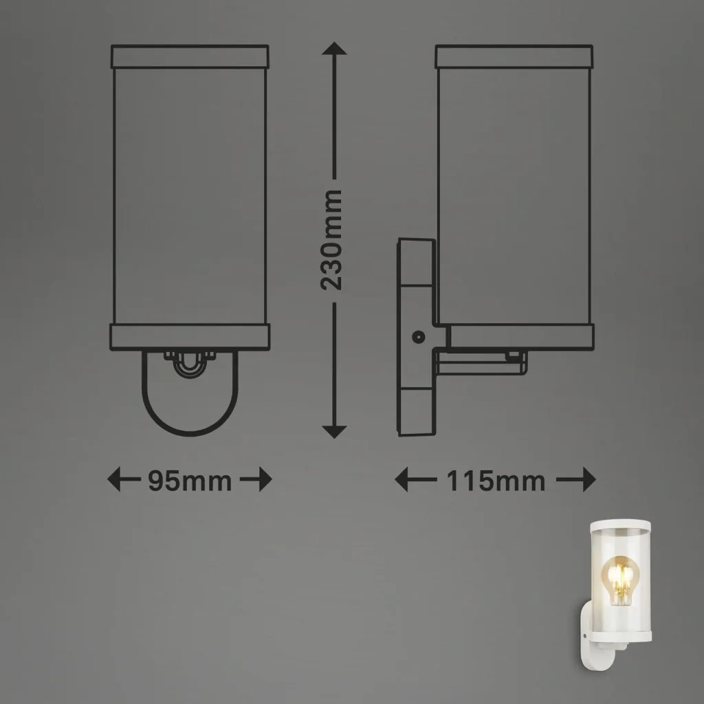 Outdoor light, 1-flame, metal-plastic / white, IP44, E27 socket