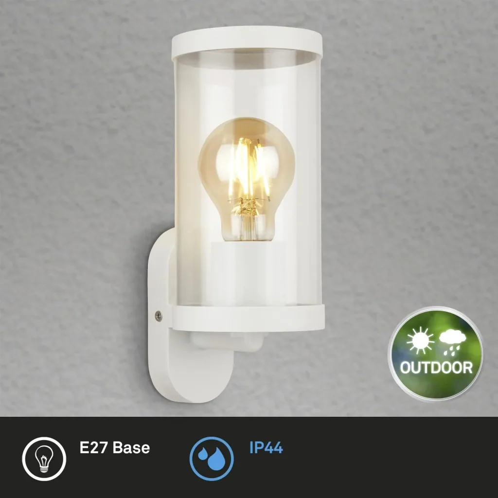 Outdoor light, 1-flame, metal-plastic / white, IP44, E27 socket