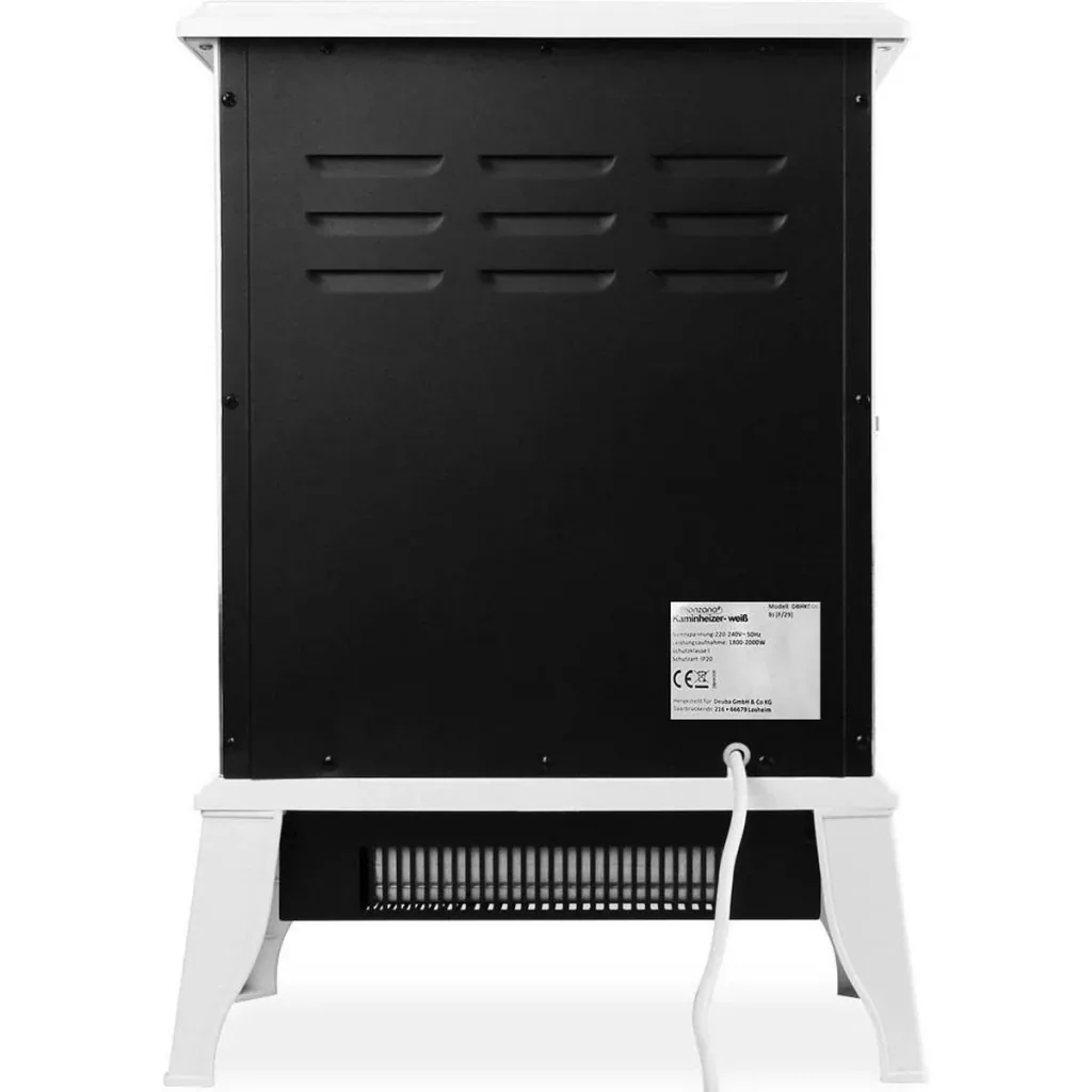 Electric fireplace with heater and open flame effect 2000W white
