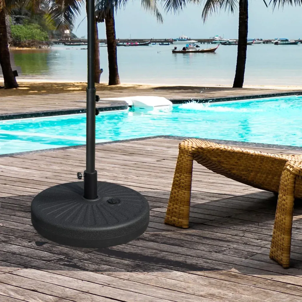 Parasol base 22 kg for parasol poles 38/48 mm cement black Ø51 x 12H cm