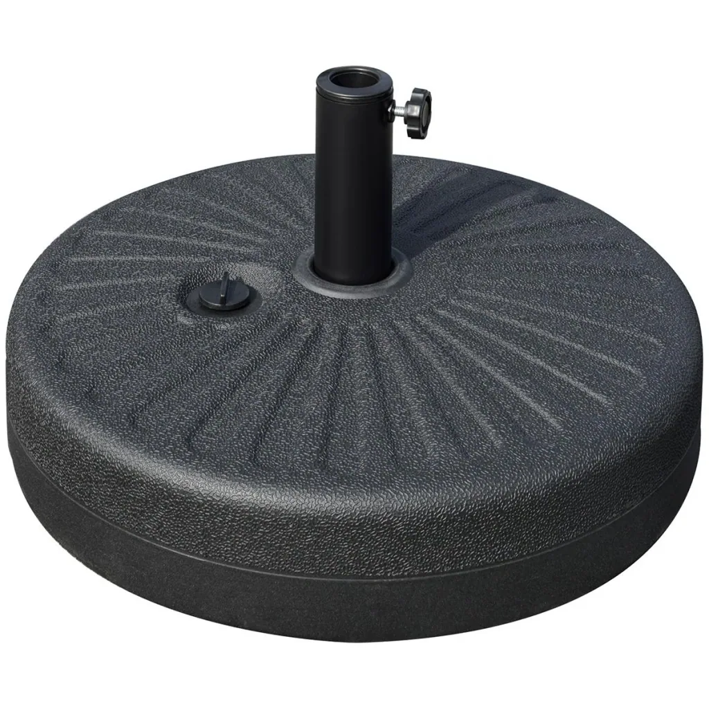 Parasol base 22 kg for parasol poles 38/48 mm cement black Ø51 x 12H cm