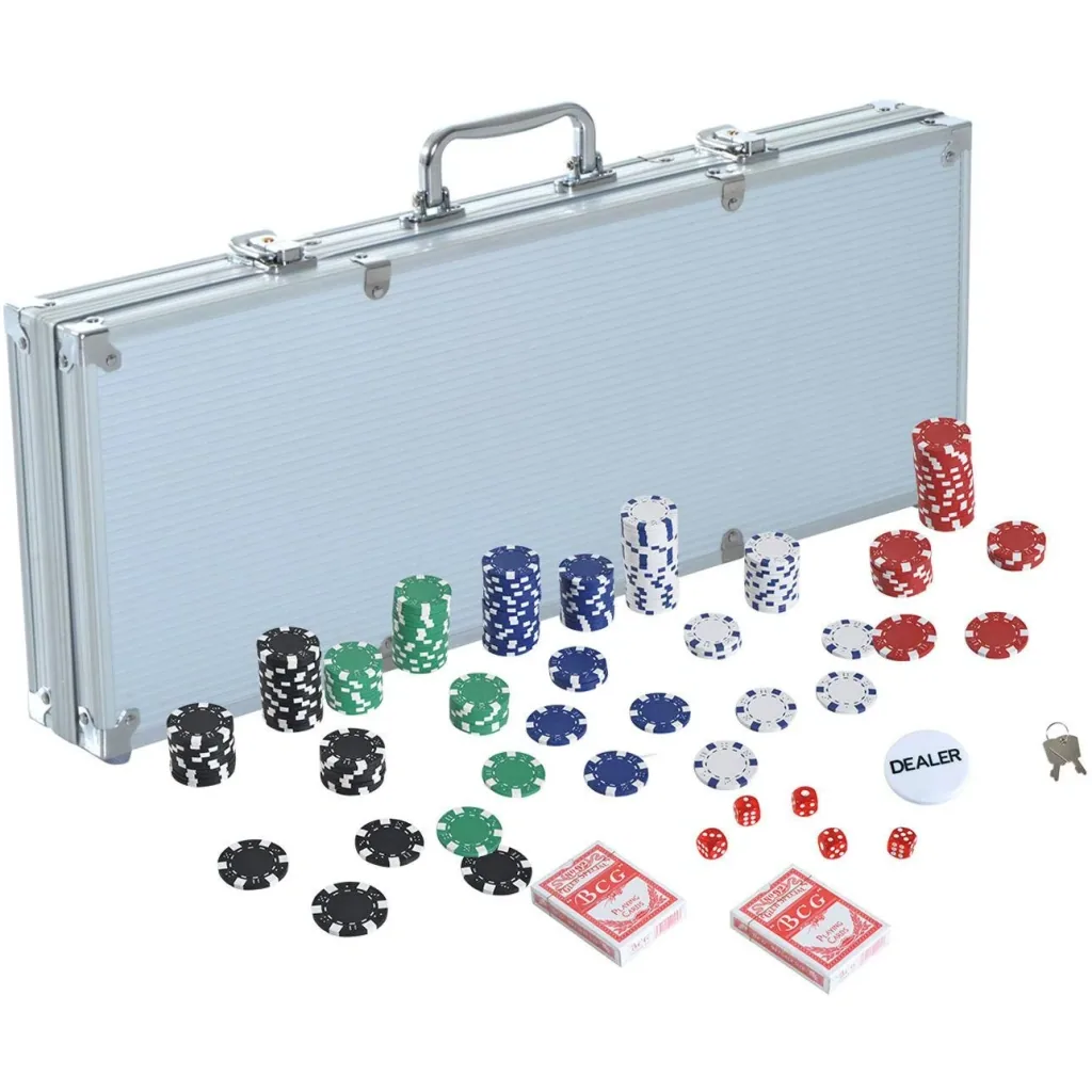 Poker case aluminum poker set with 500 poker chips