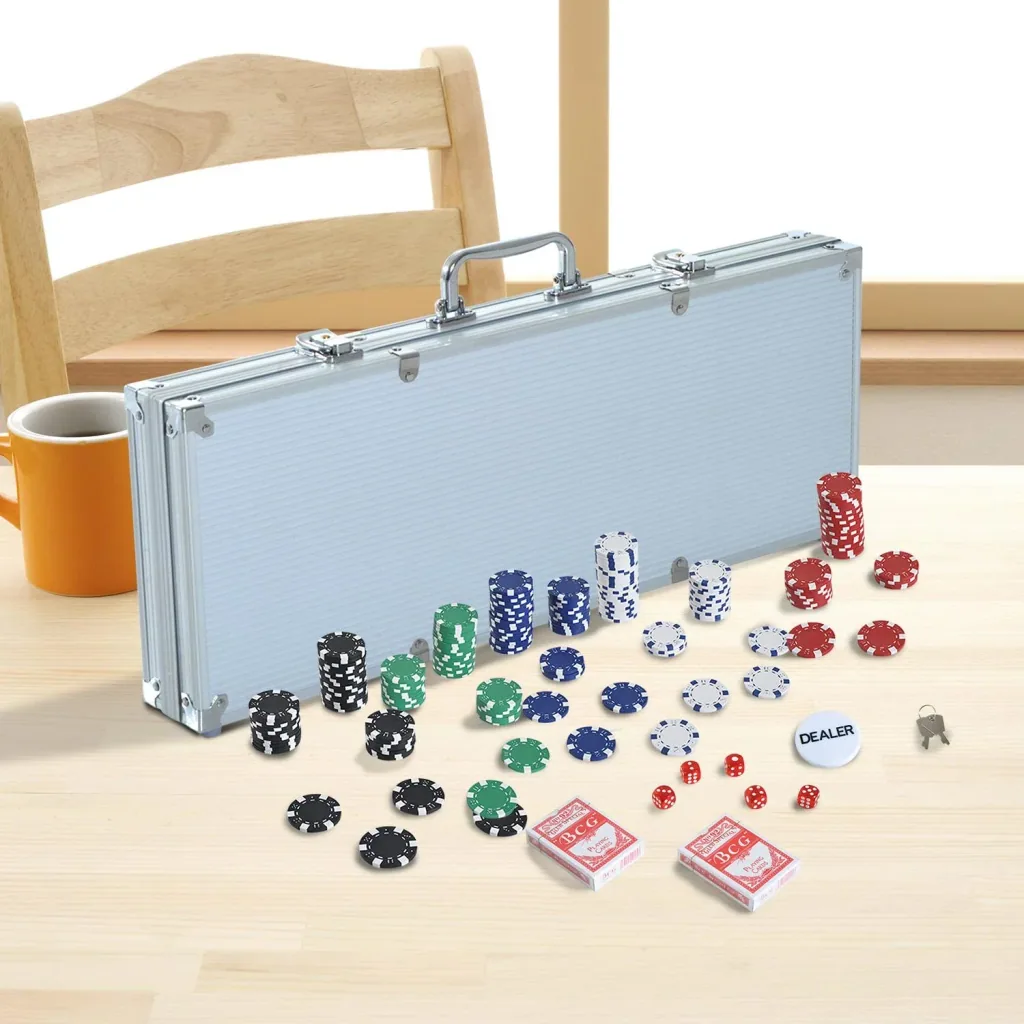 Poker case aluminum poker set with 500 poker chips