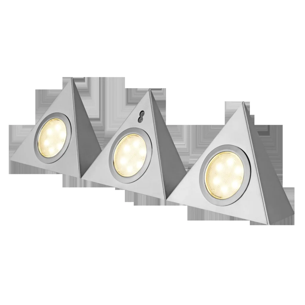 LED under-cabinet light TRIANGLE SENSO with sensor 3 x 2.5 W color silver