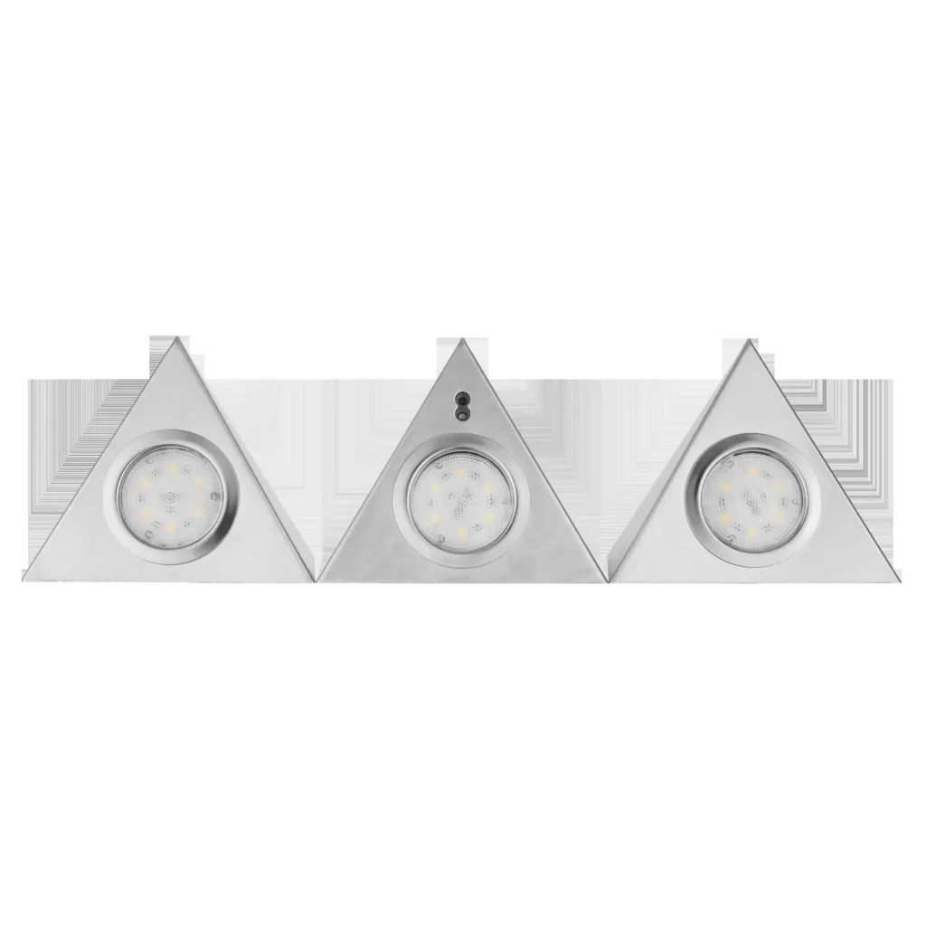 LED under-cabinet light TRIANGLE SENSO with sensor 3 x 2.5 W color silver
