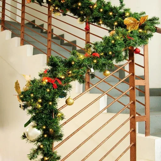 Christmas garland 5m with 80 LEDs including decoration for indoors & outdoors